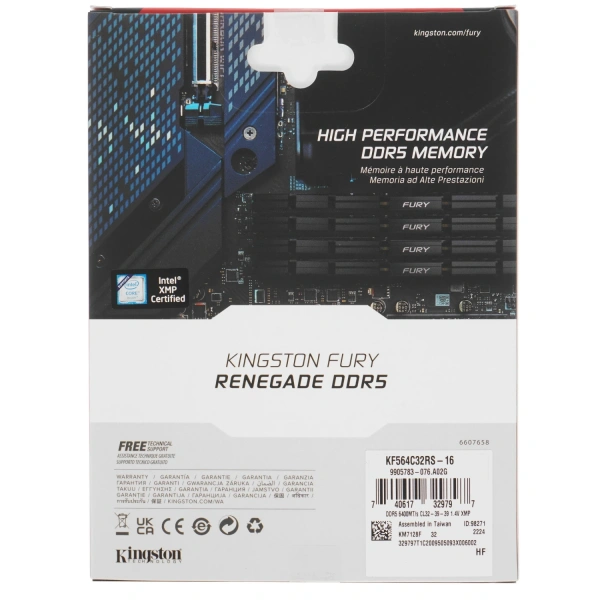 Купить оперативная память kingston fury renegade silver [kf564c32rs-16] 16 гб