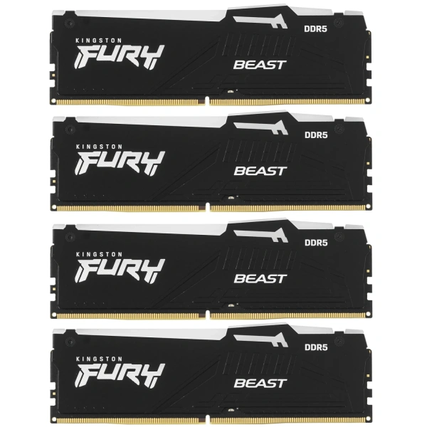Купить оперативная память kingston fury beast black rgb [kf556c40bbak4-64] 64 гб