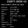 Купить 16" ноутбук gigabyte gaming a16 черный