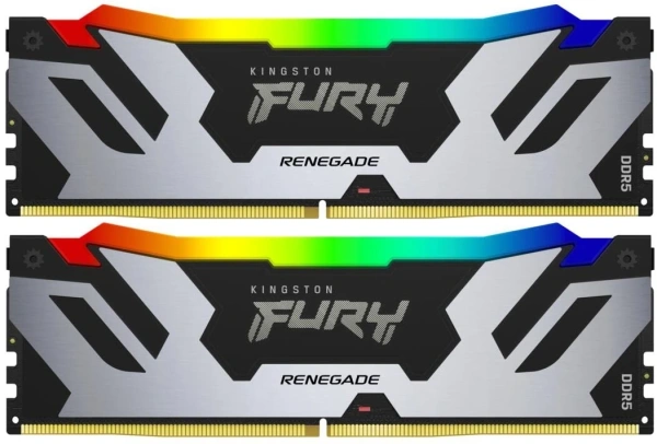Купить оперативная память kingston fury renegade silver rgb [kf576c38rsak2-32] 32 гб