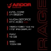 Купить 17.3" ноутбук ardor gaming rage r17-i7nd405 черный