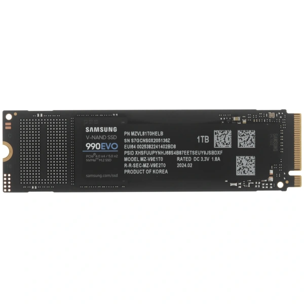 Купить 1000 гб m.2 nvme накопитель samsung 990 evo [mz-v9e1t0bw]