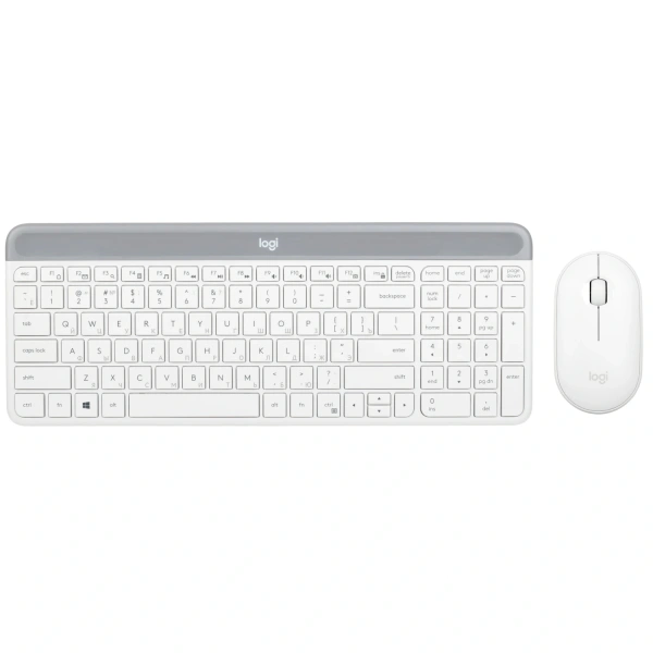 Купить клавиатура+мышь беспроводная logitech slim wireless desktop mk470 белый