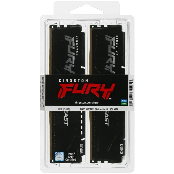 Купить оперативная память kingston fury beast black [kf552c40bbk2-16] 16 гб