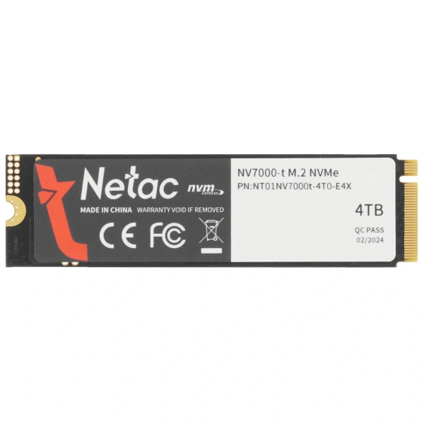 Купить 4000 гб m.2 nvme накопитель netac nv7000-t [nt01nv7000t-4t0-e4x]