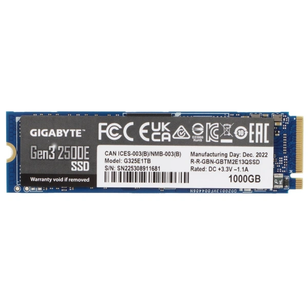 Купить 1000 гб m.2 nvme накопитель gigabyte aorus gen3 2500e [g325e1tb]