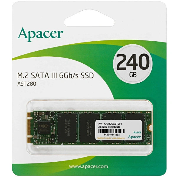 Купить 240 гб m.2 sata накопитель apacer ast280 [ap240gast280-1]
