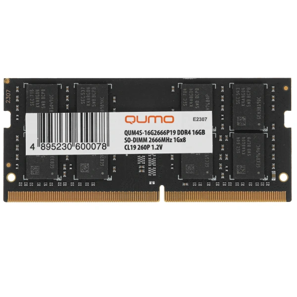 Купить оперативная память sodimm qumo [qum4s-16g2666p19] 16 гб