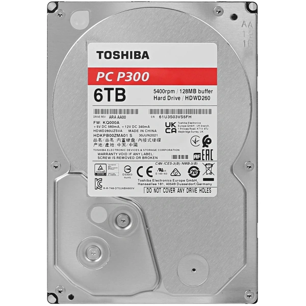 Купить 6 тб жесткий диск toshiba p300 [hdwd260uzsva]
