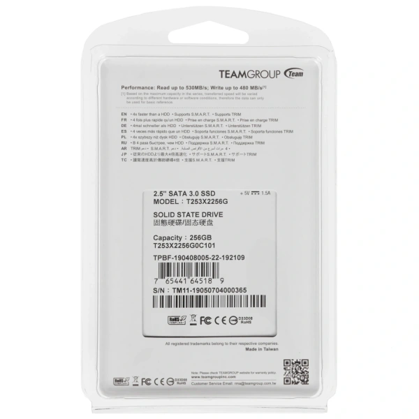 Купить 256 гб 2.5" sata накопитель teamgroup gx2 [t253x2256g0c101]
