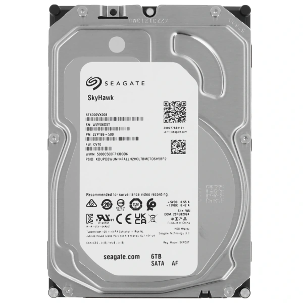 Купить 6 тб жесткий диск seagate skyhawk [st6000vx008]