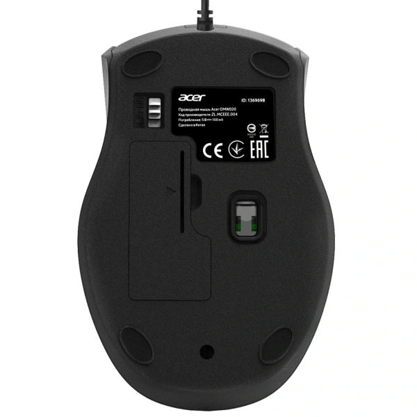 Купить мышь проводная acer omw020 [zl.mceee.004] черный