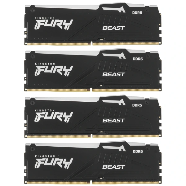 Купить оперативная память kingston fury beast black rgb [kf560c40bbak4-64] 64 гб