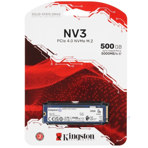 Купить 500 гб m.2 nvme накопитель kingston nv3 [snv3s/500g]