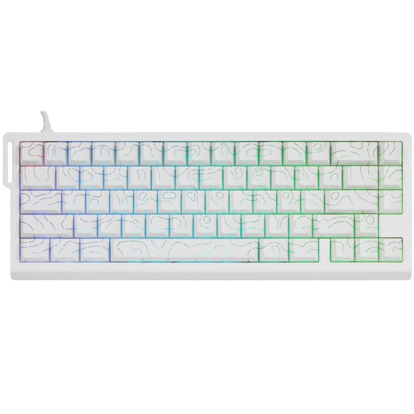 Купить клавиатура проводная + беспроводная attack shark x68he pro [asx68heprocontourlinewhite]