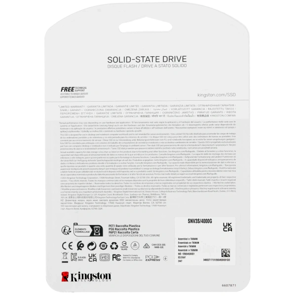 Купить 4000 гб m.2 nvme накопитель kingston nv3 [snv3s/4000g]