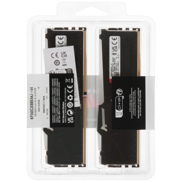 Купить оперативная память kingston fury beast black rgb [kf560c30bbeak2-64] 64 гб
