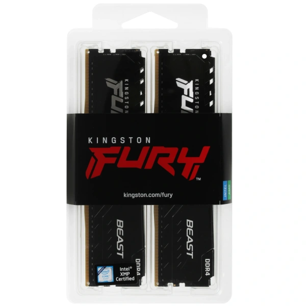 Купить оперативная память kingston fury beast black [kf432c16bbk4/32] 32 гб