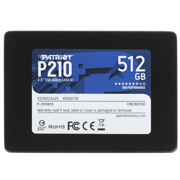 Купить 512 гб 2.5" sata накопитель patriot memory p210 [p210s512g25]