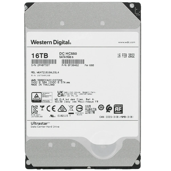 Купить 16 тб жесткий диск wd ultrastar dc hc550 [0f38462]