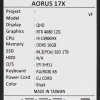Купить 17.3" ноутбук aorus 17x axf черный