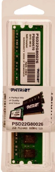 Купить оперативная память patriot signature [psd22g80026] 2 гб