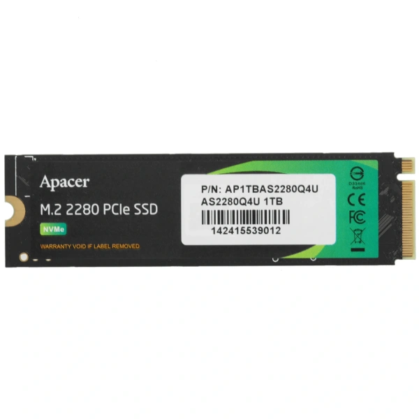 Купить 1000 гб m.2 nvme накопитель apacer as2280q4u [ap1tbas2280q4u-1]