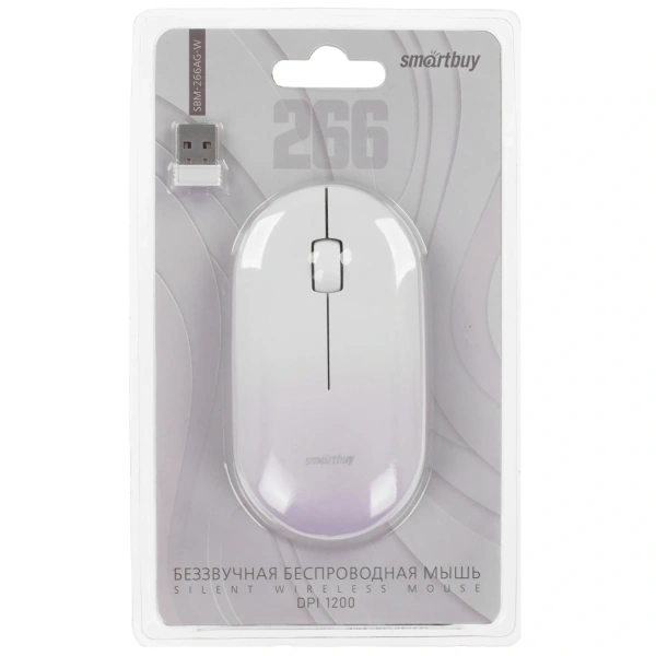 Купить мышь беспроводная smartbuy 266ag [sbm-266ag-w] белый
