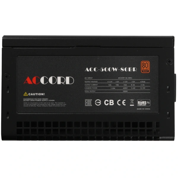 Купить блок питания accord acc-500w-80br  черный
