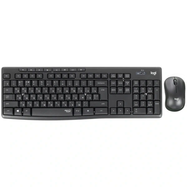 Купить клавиатура+мышь беспроводная   logitech mk295 silent wireless combo черный