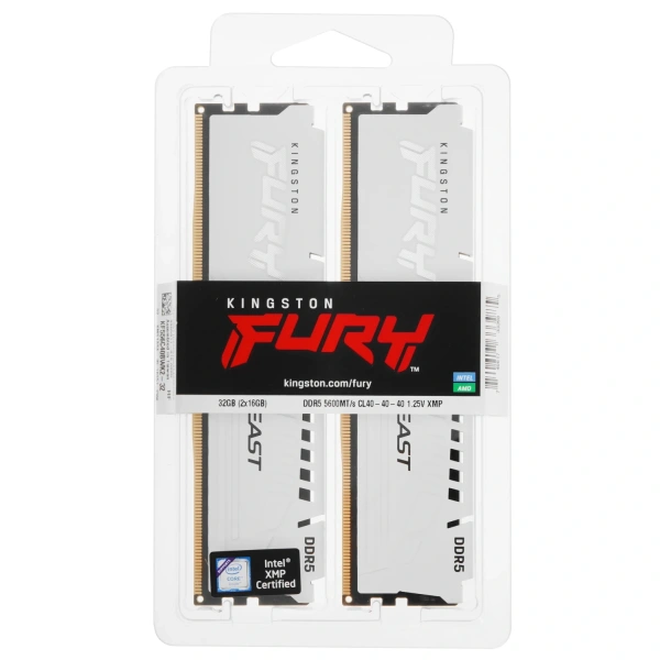 Купить оперативная память kingston fury beast white [kf556c40bwk2-32] 32 гб