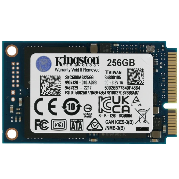 Купить 256 гб msata накопитель kingston kc600 [skc600ms/256g]
