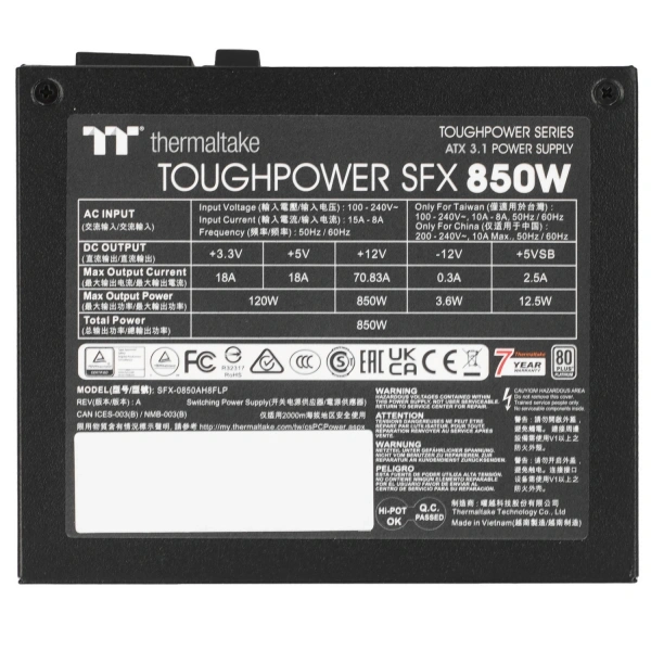 Купить блок питания thermaltake toughpower sfx 850w platinum [ps-stp-0850fnfape-1] черный