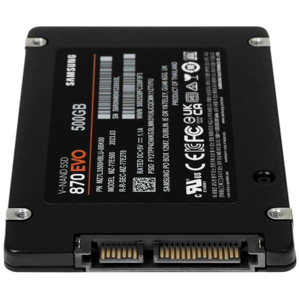 Купить 500 гб 2.5" sata накопитель samsung 870 evo [mz-77e500b/kr]