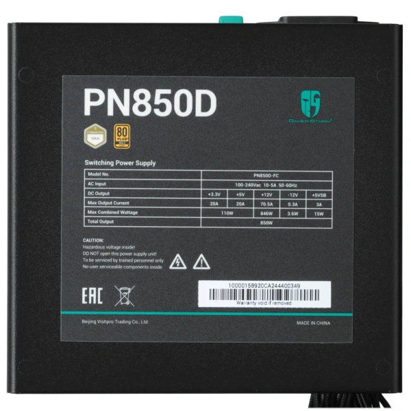 Купить блок питания deepcool gamerstorm pn850d [r-pn850d-fc0b-wgeu-v2] черный