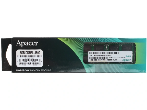 Купить оперативная память sodimm apacer [dv.08g2k.kam] 8 гб