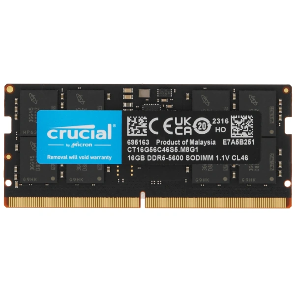 Купить оперативная память sodimm crucial [ct16g56c46s5] 16 гб