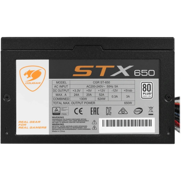 Купить блок питания cougar stx650 [cgr st-650] черный