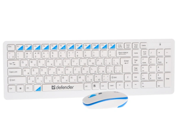 Купить клавиатура+мышь беспроводная   defender skyline 895 nano белый