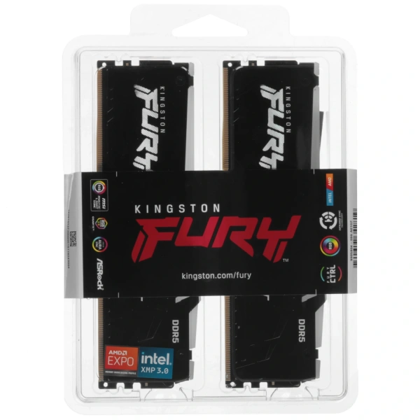 Купить оперативная память kingston fury beast black rgb [kf560c30bbeak2-64] 64 гб