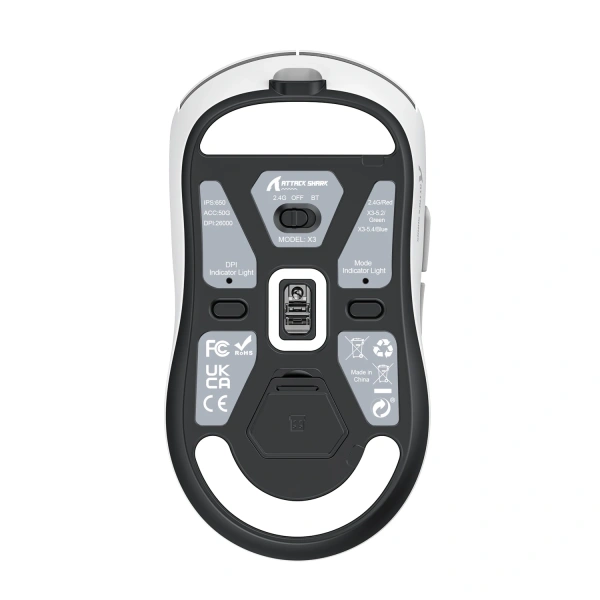 Купить мышь беспроводная/проводная attack shark x3 pro [sharkx3prowhite] белый