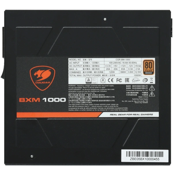 Купить блок питания cougar bm-1000 [cgr bm-1000] черный