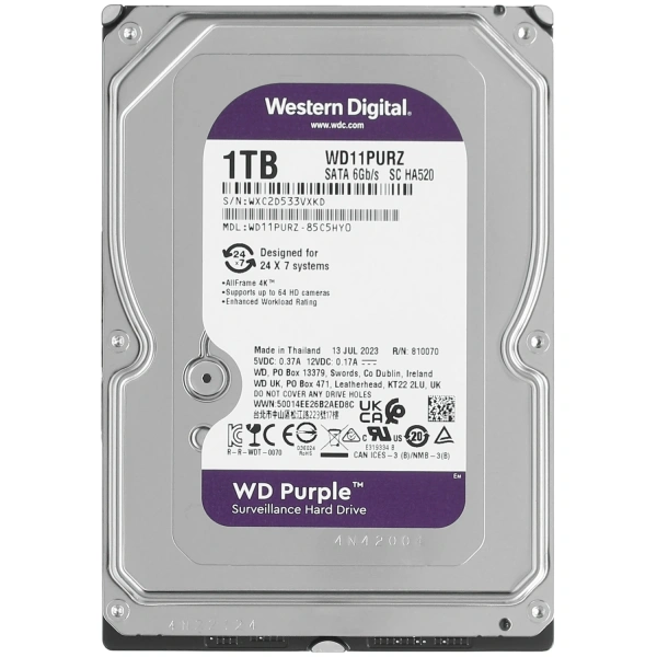 Купить 1 тб жесткий диск wd purple [wd11purz]