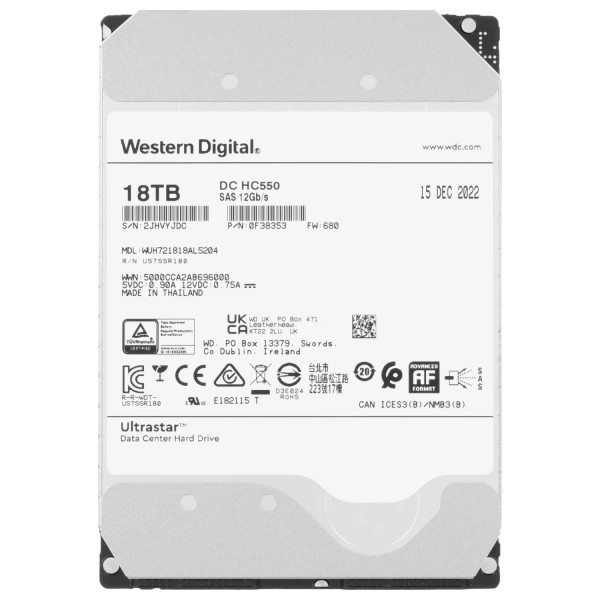 Купить lff (3.5") серверный hdd wd ultrastar dc hc550