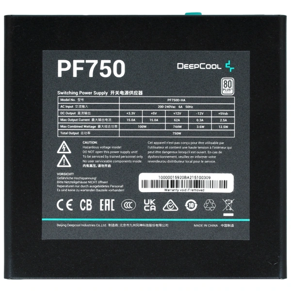 Купить блок питания deepcool pf750 [r-pf750d-ha0b-eu] черный