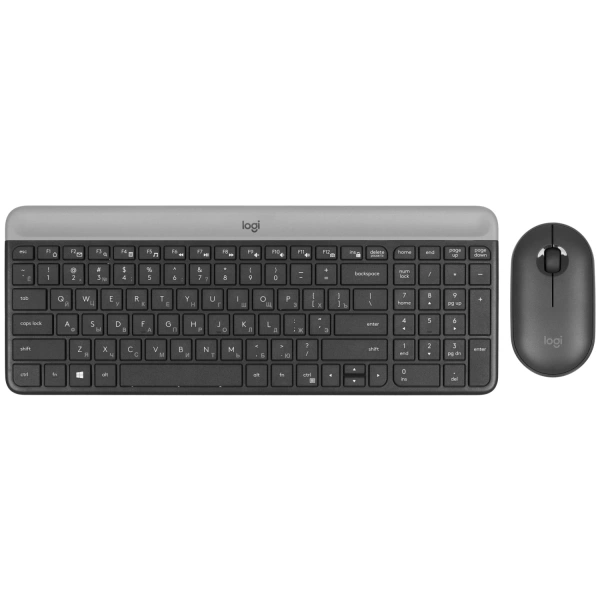 Купить клавиатура+мышь беспроводная   logitech slim wireless desktop mk470 черный