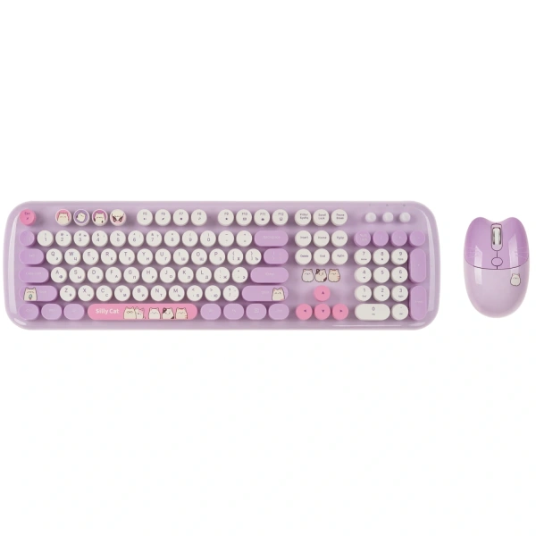 Купить клавиатура+мышь беспроводная   mofii smk-648m3ag фиолетовы