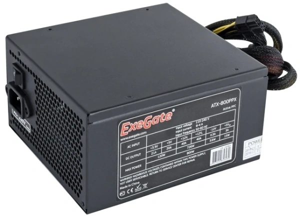 Купить блок питания exegate 800ppx [ex220363rus-s] черный