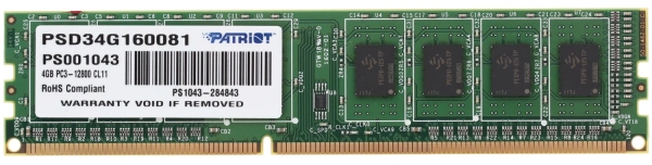 Купить оперативная память patriot signature [psd34g160081] 4 гб