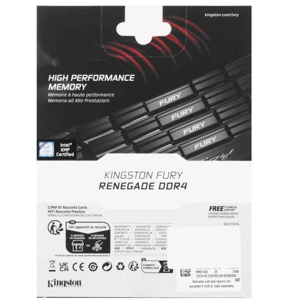 Купить оперативная память kingston fury renegade [kf432c16rb12k2/32] 32 гб